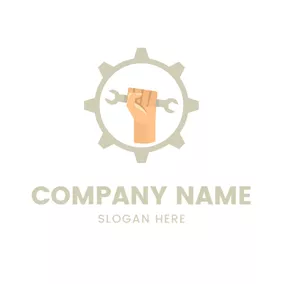 Handyman Logo Wrench and Wheel Gear logo design