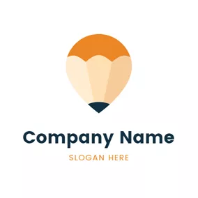 Pencil Logo Yellow and Beige Pencil logo design