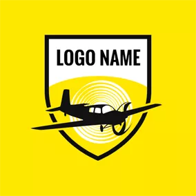 Airplane Logo Yellow and Black Airplane logo design