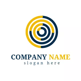 Abstract Logo Yellow and Black Circle logo design