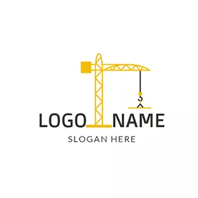 Construction Logo Yellow and Black Crane Icon logo design