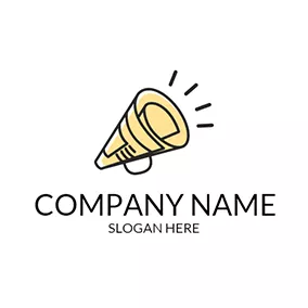 Business & Consulting Logo Yellow and Black Loudspeaker logo design