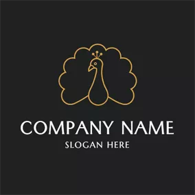 Peacock Logo Yellow and Black Peacock logo design