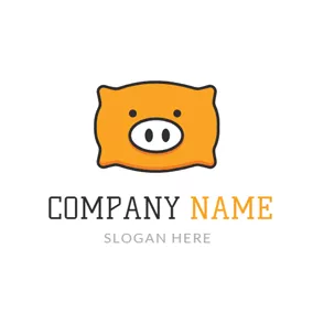 Pig Logo Yellow and Black Pig Head logo design