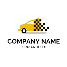 Transportation Logo Yellow and Black Taxi logo design