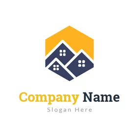 Construction Logo Yellow and Blue Special House logo design