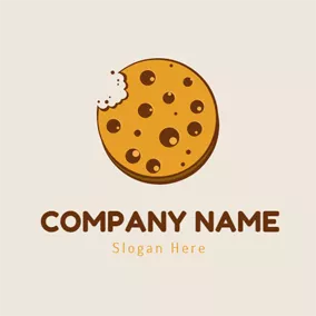 Bakery Logo Yellow and Brown Biscuit logo design