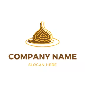 Spice Logo Yellow and Brown Garlic logo design