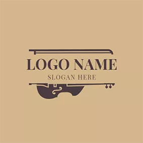 Cello Logo Yellow and Brown Half Cello logo design