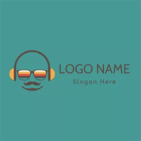 Trap Logo Yellow and Brown Headset logo design