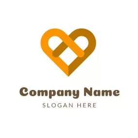 Bakery Logo Yellow and Brown Heart logo design