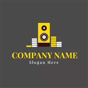 Music Logo Yellow and Brown Sounder logo design