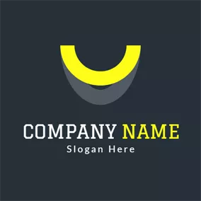 Logótipo U Yellow and Gray Letter U logo design