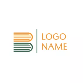 Bookstore Logo Yellow and Green Book logo design