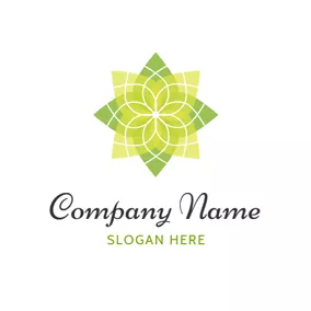 Massage Logo Yellow and Green Lotus logo design
