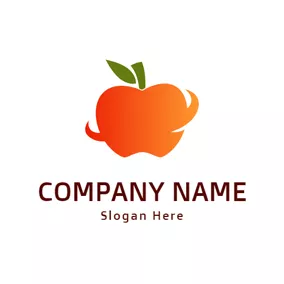 Apfel Logo Yellow and Orange Apple logo design