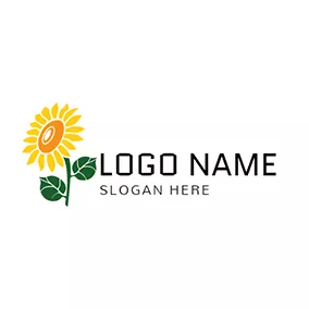 Sunflower Logo Yellow and Orange Sunflower Icon logo design