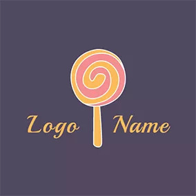 Food & Drink Logo Yellow and Pink Lollipop logo design