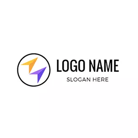 Yellow Logo Yellow and Purple Paper Plane logo design