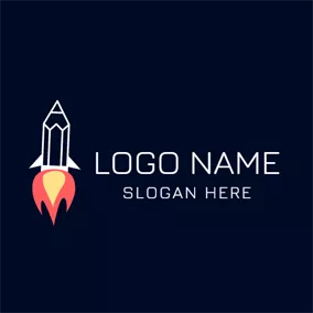 Club Logo Yellow and Red Rocket logo design