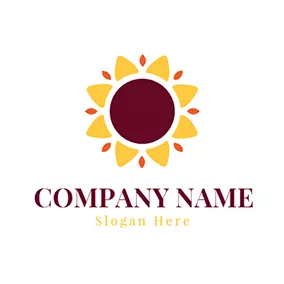Sunflower Logo Yellow and Red Sunflower Icon logo design
