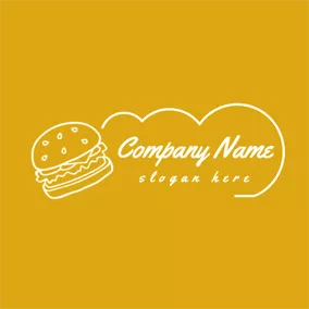 Snack Logo Yellow and White Burger logo design