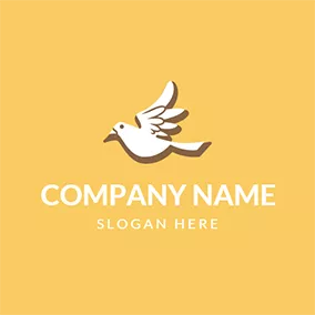 Dove Logo Yellow and White Flying Dove logo design