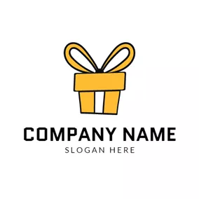 Children & Childcare Logo Yellow and White Gift Box logo design