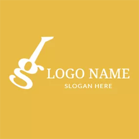 Music Logo Yellow and White Letter G logo design
