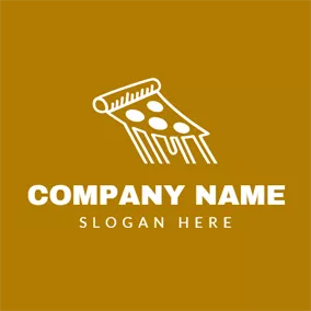 Food & Drink Logo Yellow and White Pizza logo design