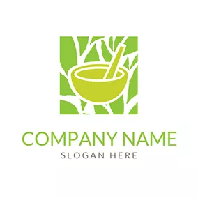 Salon Logo Yellow and White Spa Bowl logo design