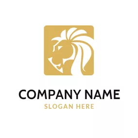 Horse Logo Yellow and White Square Horse logo design