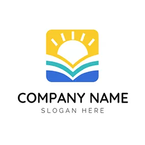 Abstract Logo Yellow and White Sun logo design