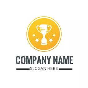 Crest Logo Yellow and White Trophy logo design