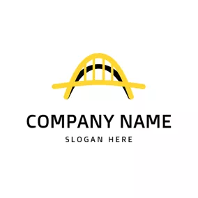 Shadow Logo Yellow Arch Bridge and Shadow logo design
