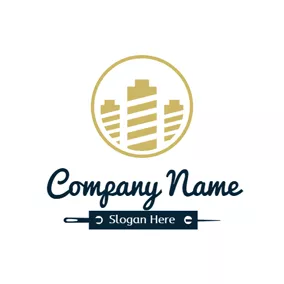 Fashion & Beauty Logo Yellow Bobbin and Sewing Work logo design