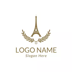 Journey Logo Yellow Branch and Eiffel Tower logo design