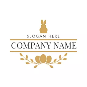 兔子Logo Yellow Branch and Rabbit logo design