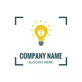 Dollar Logo Yellow Bulb and Dollar Sign logo design
