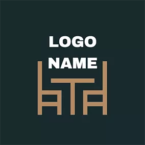 Table Logo Yellow Chair and Desk logo design