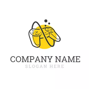 Gaming - Yellow Circle & Abstract Game Joystick logo design