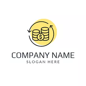 投資Logo Yellow Circle and Dollar Coin logo design