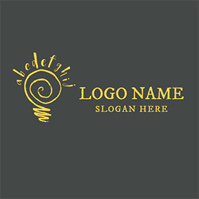 yellow circle and english letter