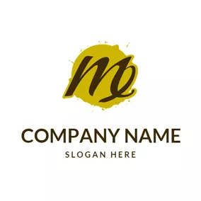 Zodiac Logo Yellow Circle and Script Virgo Sign logo design