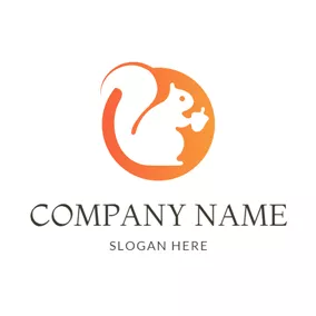 Squirrel Logo Yellow Circle and Squirrel logo design