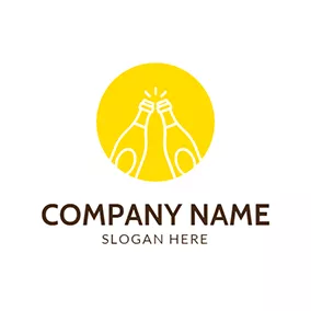 Toast Logo Yellow Circle and White Bottle logo design