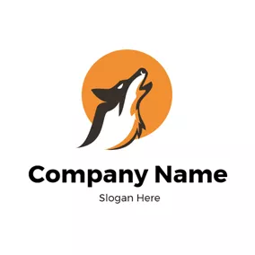 Beast Logo Yellow Circle and Wolf Head logo design