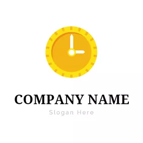 Point Logo Yellow Clock and Coin logo design
