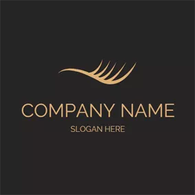 Fashion & Beauty Logo Yellow Concise Eyelash Icon logo design