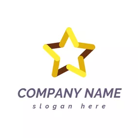 Abstract Logo Yellow Connected Star logo design